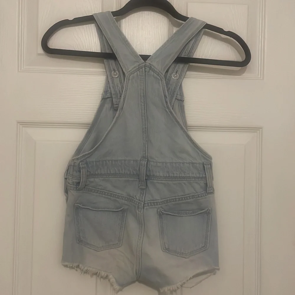 OLD NAVY Girls Size 6/7 American Flag pocketed Short Overalls